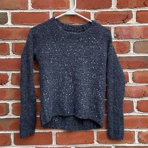 Abercombie & Fitch Sparkly Gray Wool Blend Sequin Pullover Sweater